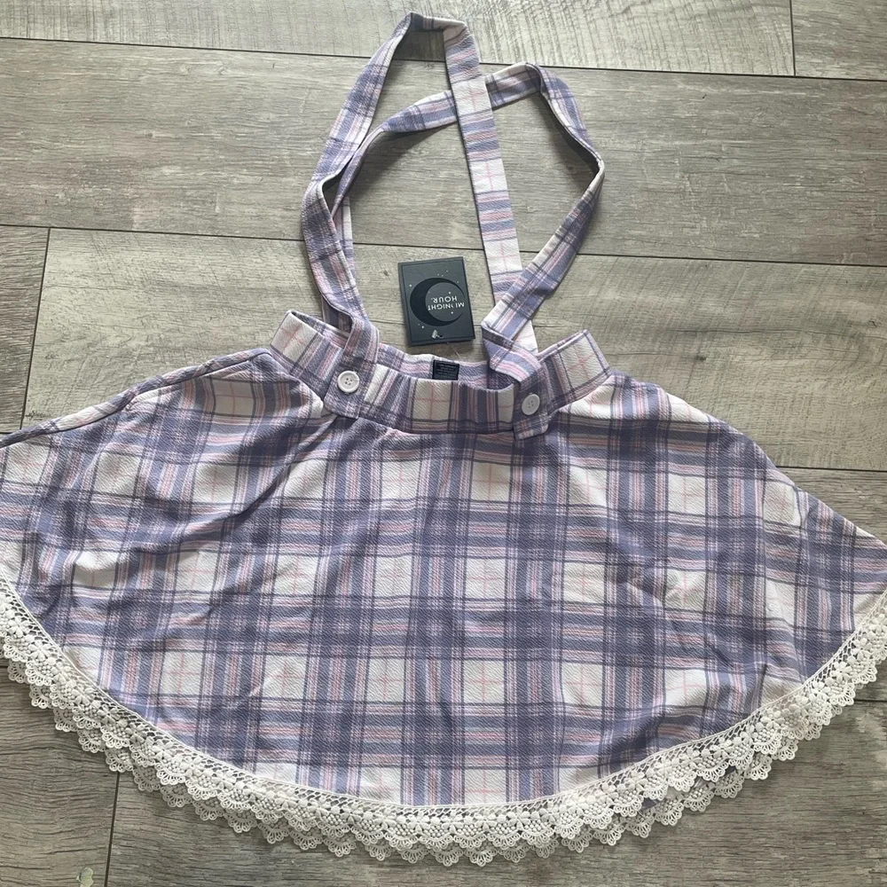 Her Universe Pink & Purple Plaid Lace Suspender Skirt